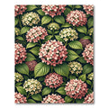 Pink Hydrangea Floral Garden Collage Rug