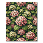 Pink Hydrangea Floral Garden Collage Rug