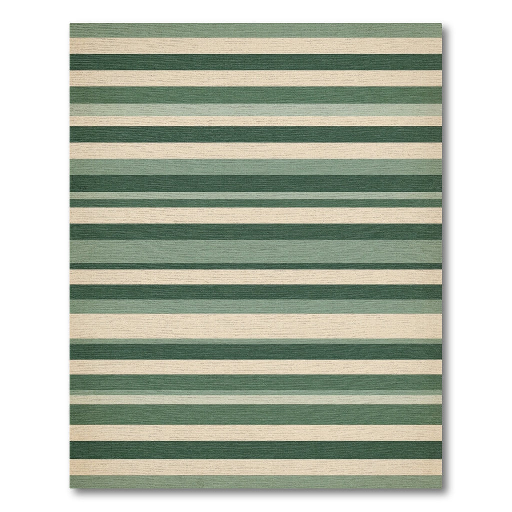 Sage Green Minimalist Horizontal Stripe Rug