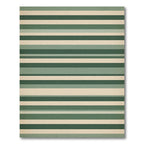 Sage Green Minimalist Horizontal Stripe Rug