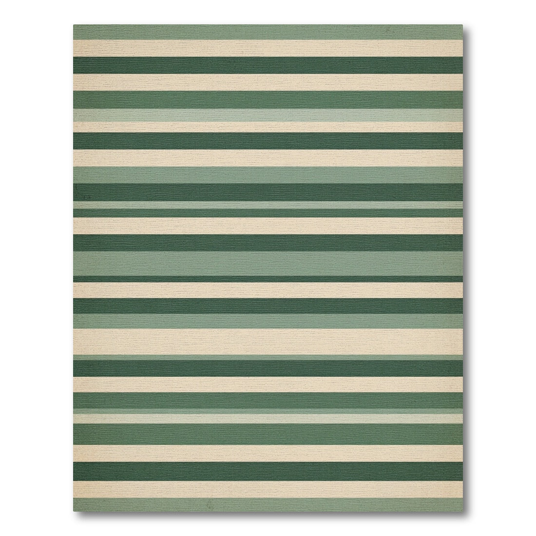 Sage Green Minimalist Horizontal Stripe Rug