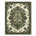 Elegant Sage Botanical Scroll Floral Rug