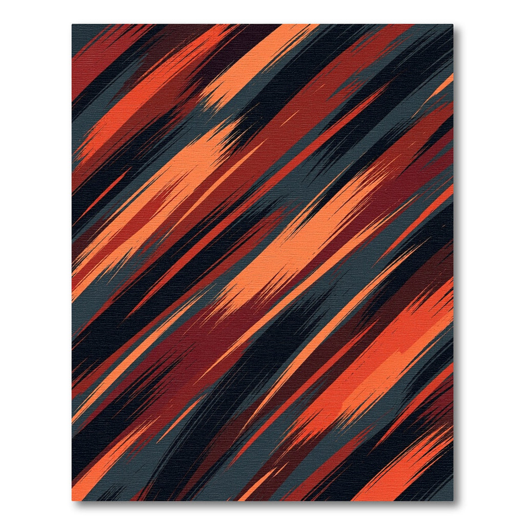Modern Abstract Burnt Orange Charcoal Striation Rug