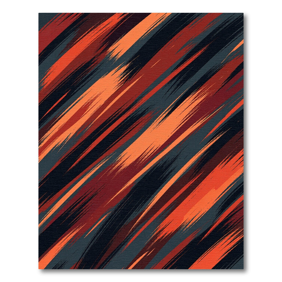 Modern Abstract Burnt Orange Charcoal Striation Rug