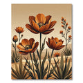 Golden Sunset Floral Botanical Art Rug