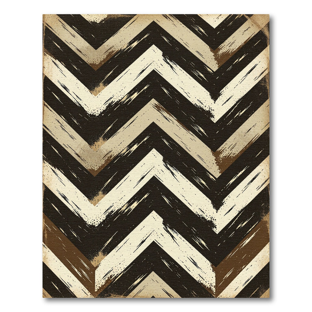 Earthy Chevron Brushstroke Rug