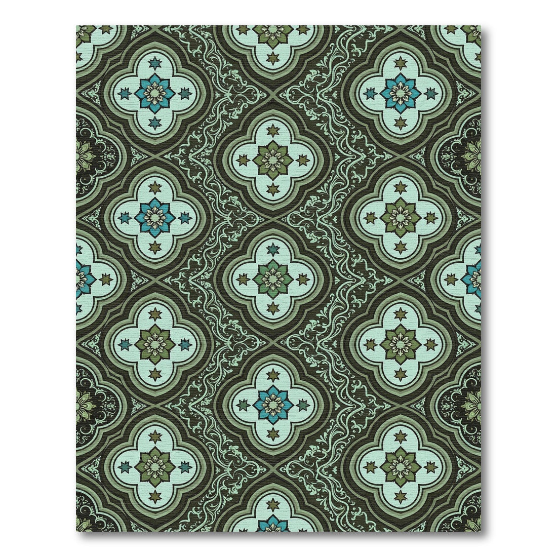 Earthy Tones Quatrefoil Medallion Rug