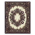 Ornate Gold Floral Medallion Rug