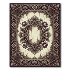 Ornate Gold Floral Medallion Rug