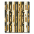 Gold Wheat Stalks Vertical Stripes Rug