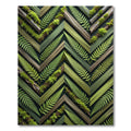 Green Fern Wood Chevron Arrangement Rug