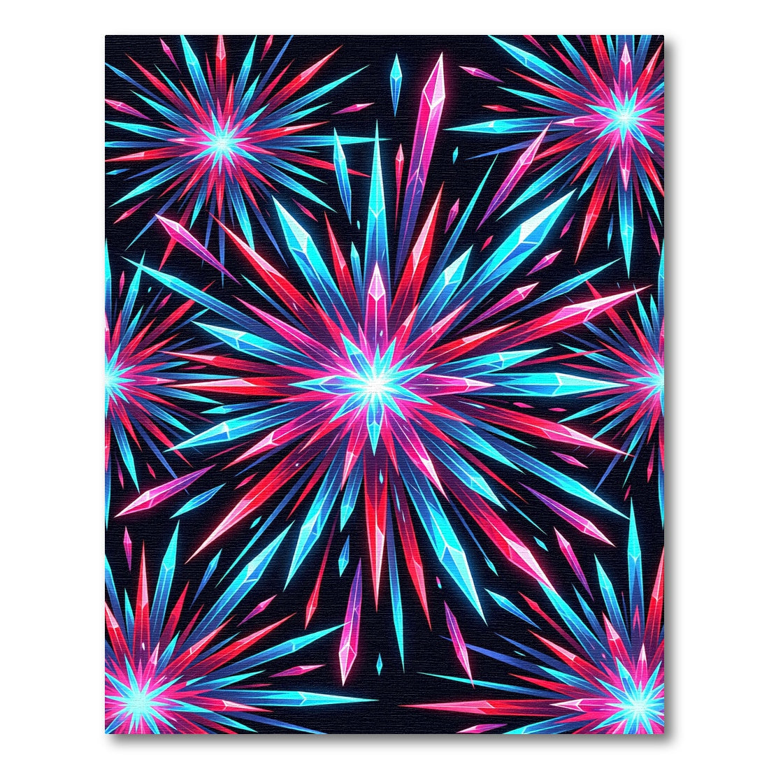 Neon Crystal Burst Radiant Geometric Rug