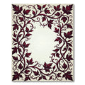 Deep Burgundy Acanthus Scroll Border Rug