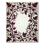 Deep Burgundy Acanthus Scroll Border Rug