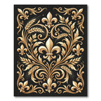 Golden Fleur De Lis Wheat Garland Rug