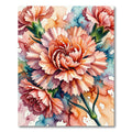 Coral Pink Carnation Watercolor Bloom Rug