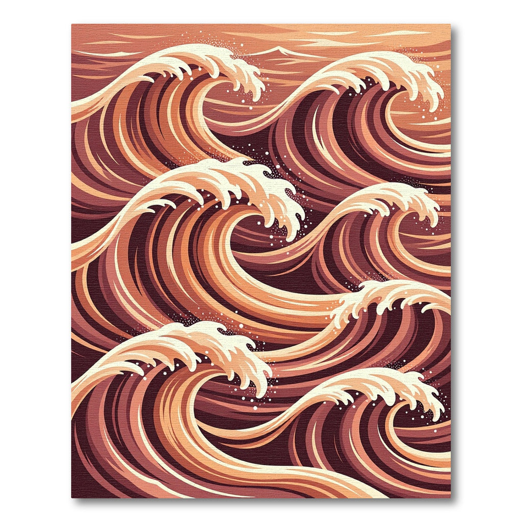 Copper Waves Ocean Art Rug