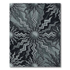 Monochromatic Sunburst Geometric Arrangement Rug