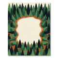 Evergreen Forest Pine Woodland Frame Rug