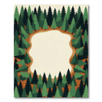 Evergreen Forest Pine Woodland Frame Rug