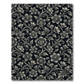 Ornate Black Floral Vine Swirls Rug