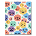 Cheerful Multicolored Happy Face Circles Rug