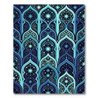 Deep Blue Starry Archway Tapestry Rug