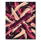 Crimson Pink Abstract Brush Stroke Rug