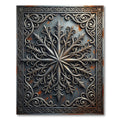 Ornate Metallic Silver Filigree Compass Rug