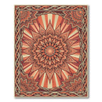 Radiant Terracotta Floral Mandala Medallion Rug