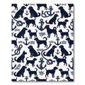 Nautical Navy Dog Anchor Rope Rug