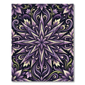Elegant Lavender Starburst Floral Medallion Rug
