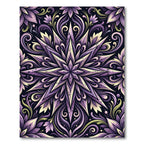 Elegant Lavender Starburst Floral Medallion Rug