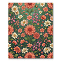 Elegant Coral Pink Botanical Garden Meadow Rug