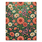Elegant Coral Pink Botanical Garden Meadow Rug