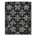 Monochromatic Clover Filigree Lattice Rug