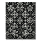 Monochromatic Clover Filigree Lattice Rug