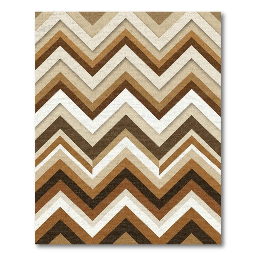 Earthy Brown Chevron Geometric Rug