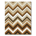 Earthy Brown Chevron Geometric Rug