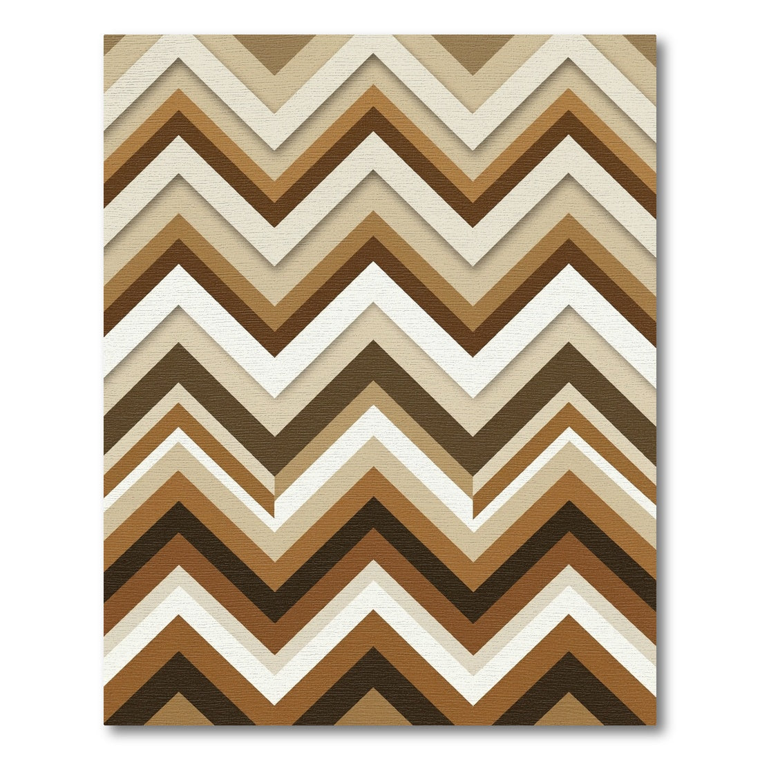 Earthy Brown Chevron Geometric Rug