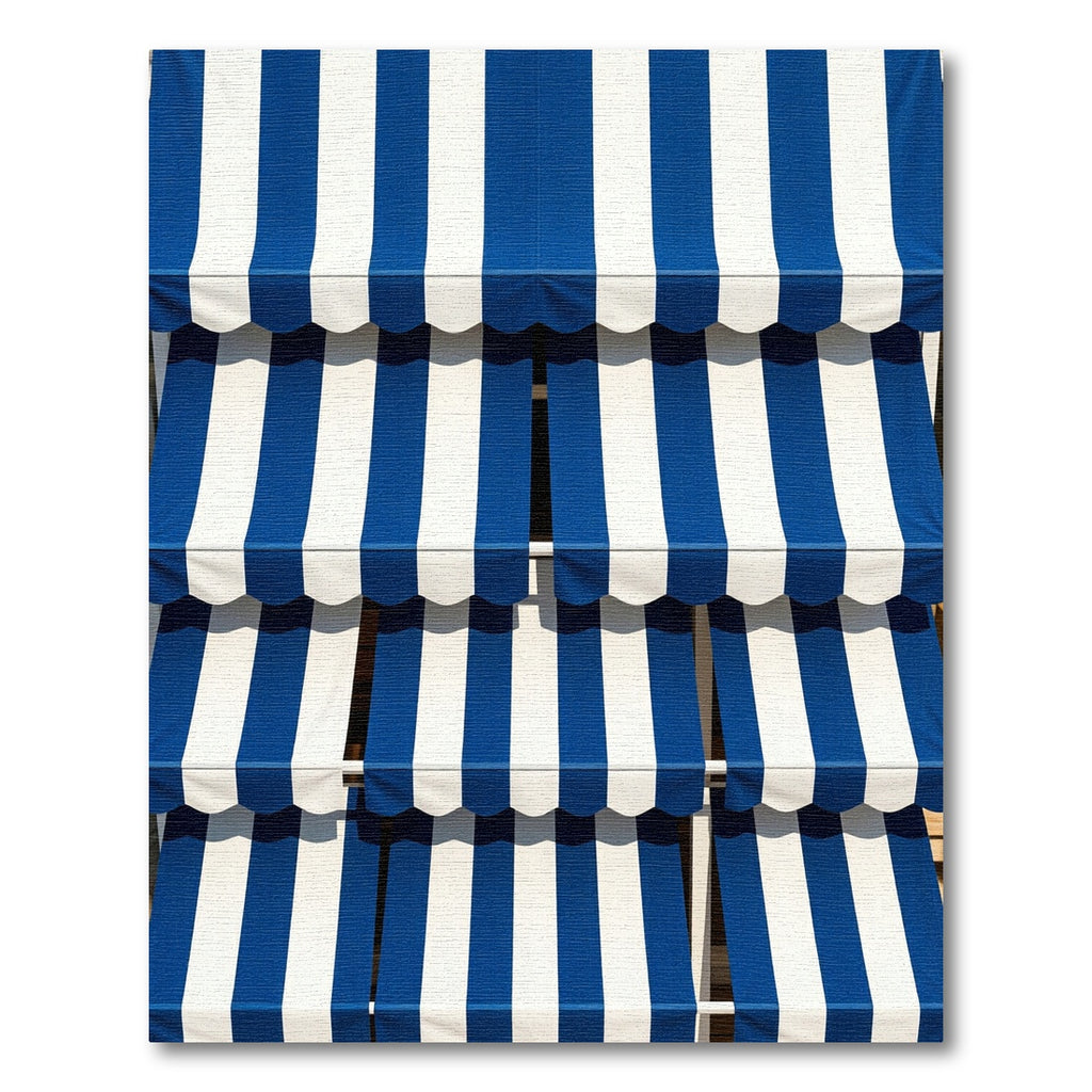 Bold Navy and White Vertical Stripes Rug