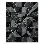 Dark Gray Shattered Marble Geometric Rug