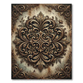 Ornate Bronze Antique Filigree Medallion Rug
