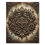 Ornate Bronze Antique Filigree Medallion Rug