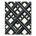 Monochrome Interlocking Geometric Grid Rug