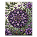 Radiant Violet Floral Mandala Art Rug