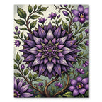 Radiant Violet Floral Mandala Art Rug
