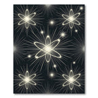 Shimmering Atomic Starburst Black Radiance Rug
