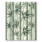 Serene Sage Bamboo Forest Illustration Rug