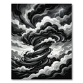 Monochromatic Swirling Tornado Lightning Rug